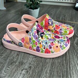 Joybees varsity Clogs slip on floral graphic print